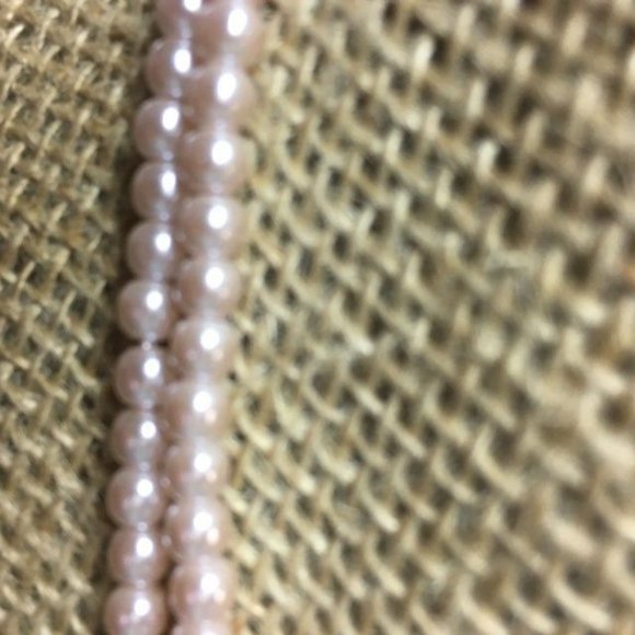 Pink Pearl Necklace Double Strand Rhinestone Silver Chain Soft Girl Barbie Retro - Picture 3 of 7